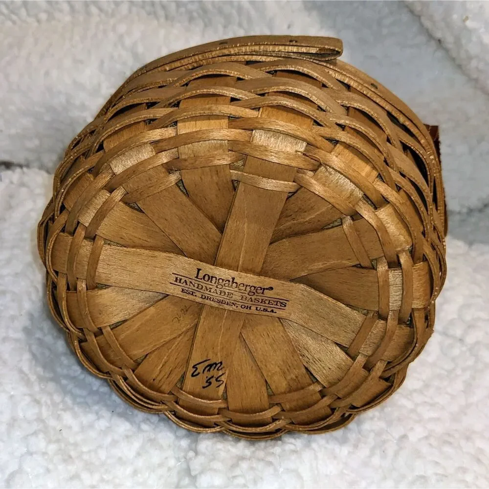 Longaberger Booking Saffron Basket Leather Handles Liner Paperwork USA